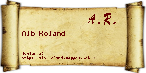 Alb Roland névjegykártya